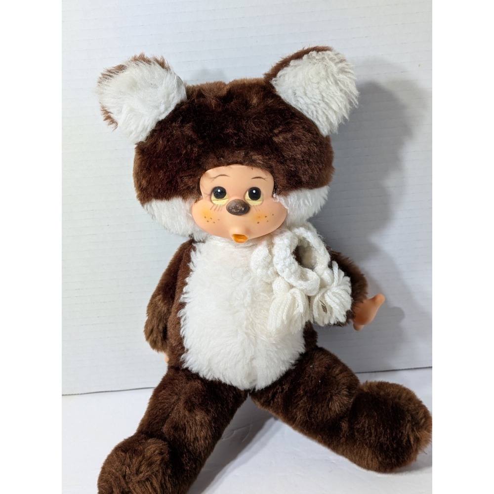 RARE Vintage Monchhichi Doll Thumb Sucking Rubber Face Plush Toy 1970s 12 Inch